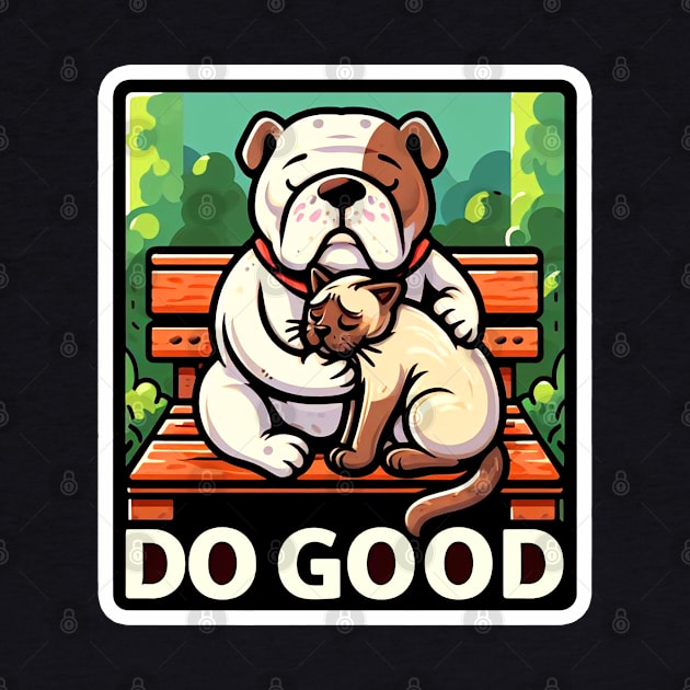 Do Good Bulldog Siamese Cat by Plushism